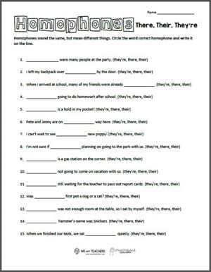 there they re their worksheet