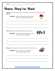 Theyre, There, and Their Worksheets - Worksheets Library