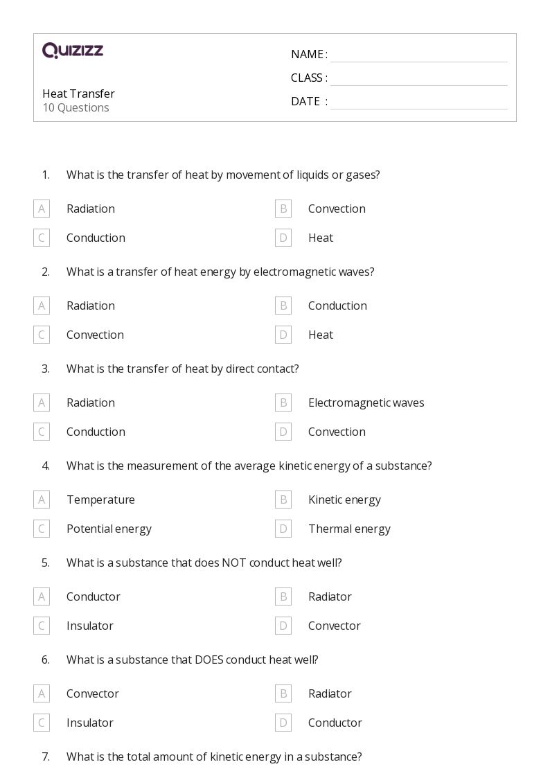 50+ heat transfer and thermal equilibrium worksheets for 10th Year ...