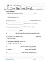 Their, there, theyre worksheets Worksheets - Worksheets Library