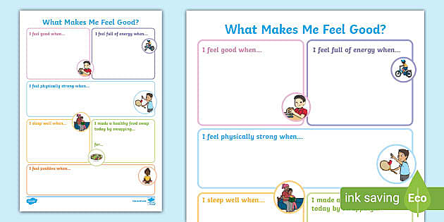 think good feel good worksheet