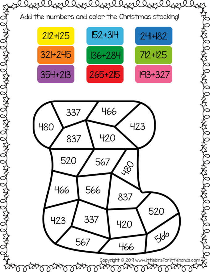 Christmas Math Activities &  Printable Worksheets - Little Bins for ...