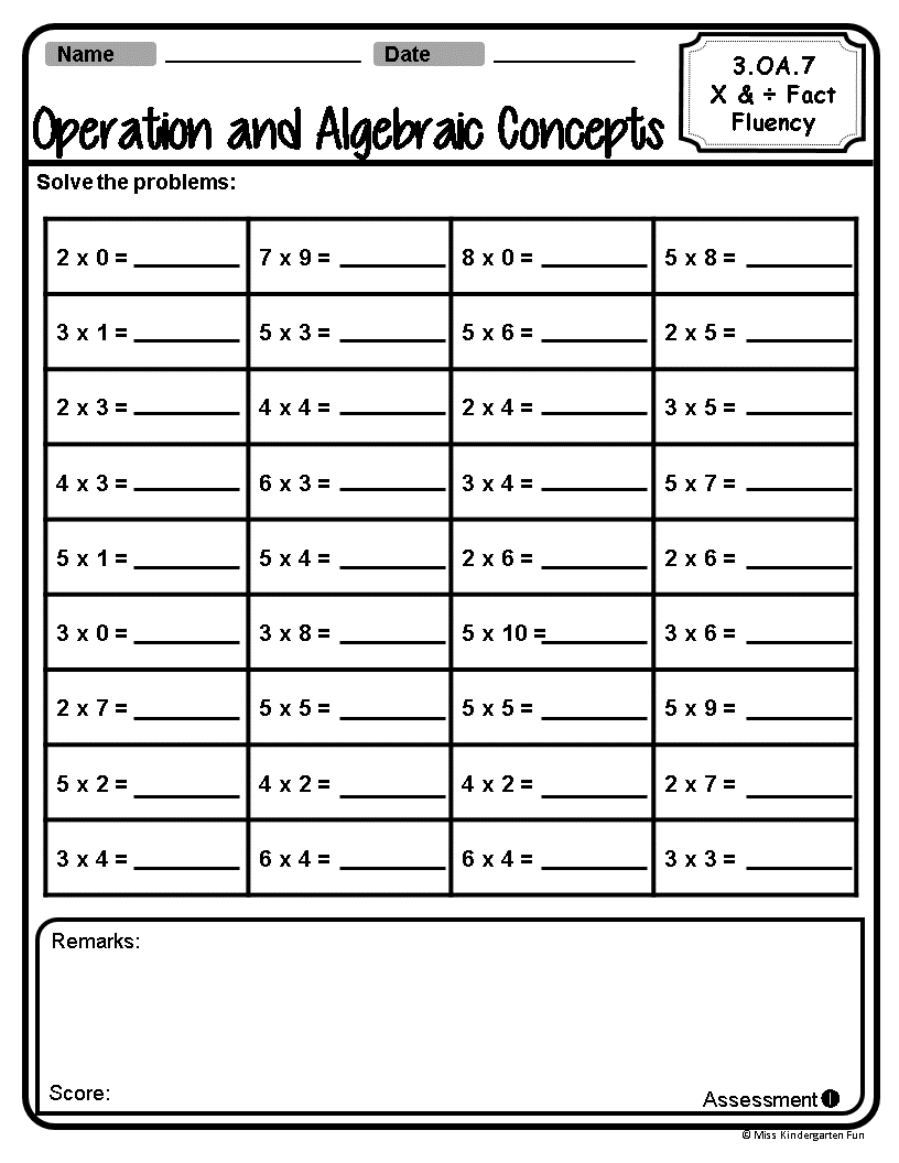 Third Grade Common Core Math Worksheets Practice and Master Essential