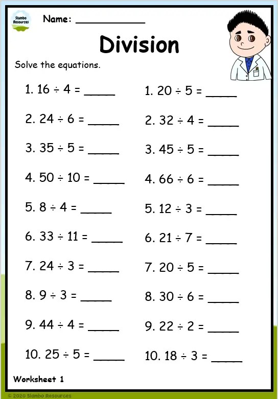 Grade 3 Division Worksheets | Free Printables | Math Worksheets