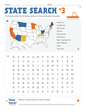 State Search #3 | Worksheet 