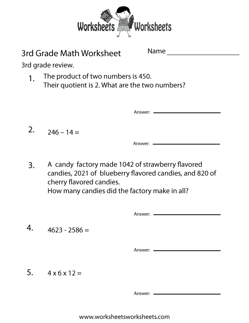 third grade geometry worksheet