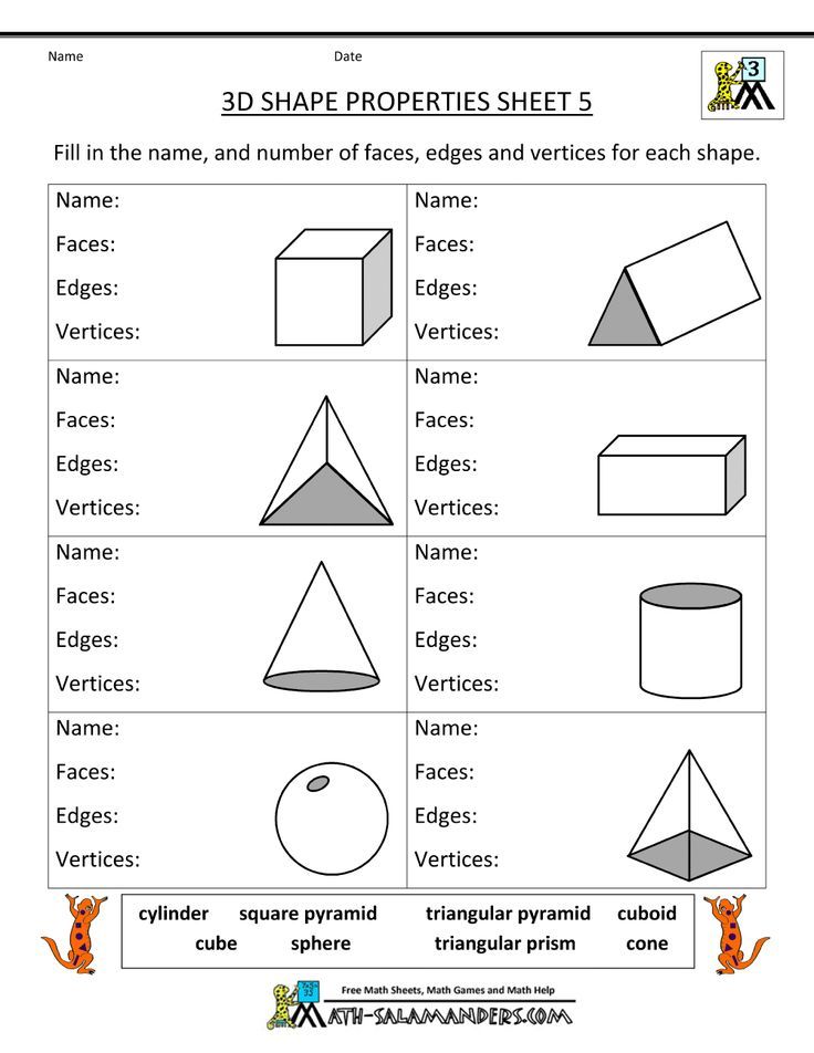 Free Printable Geometry Worksheets 3rd Grade