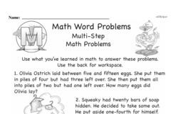 Third Grade Word Problems Worksheets | edHelper.com