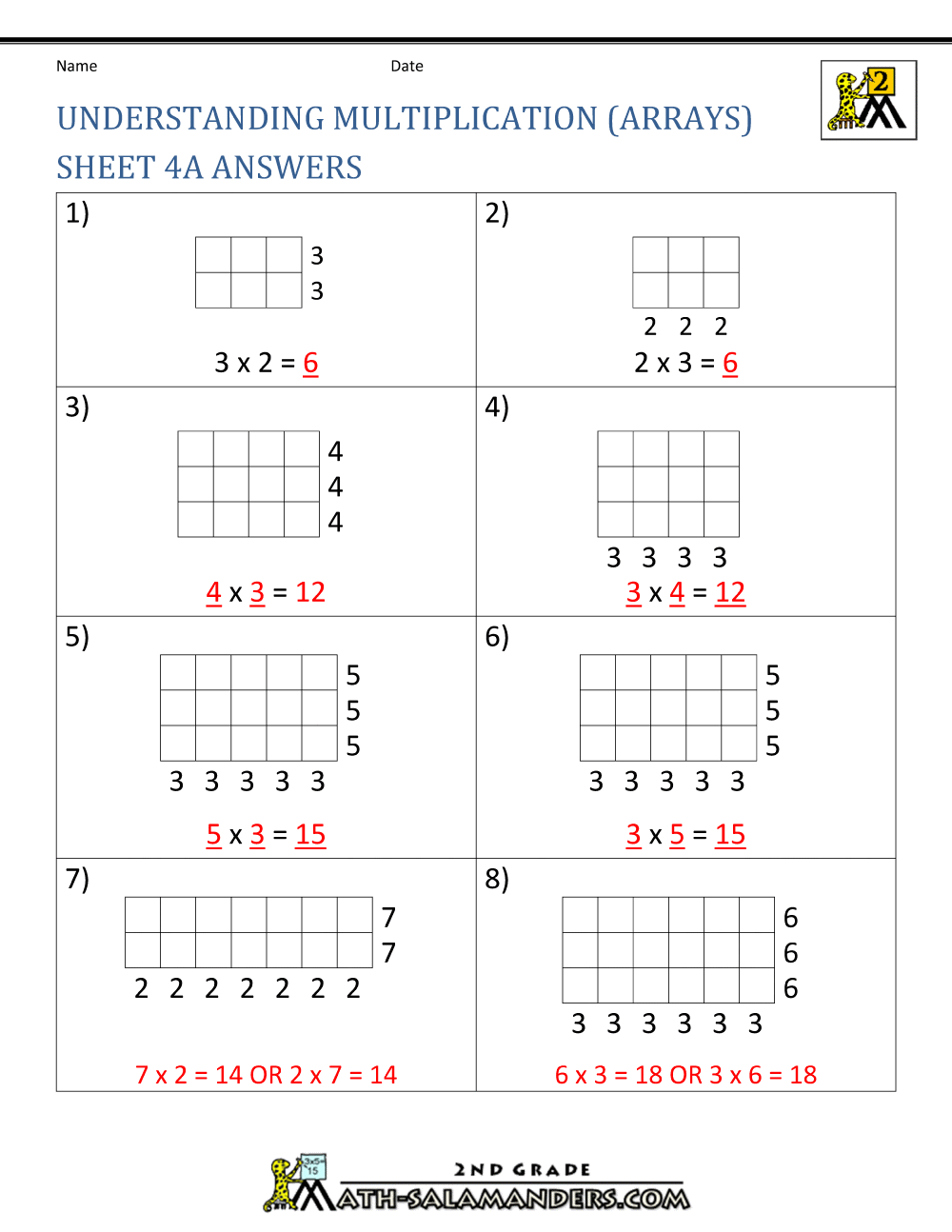 Free third grade multiplication arrays, Download Free third grade ...
