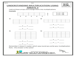 Understanding Multiplication Using Arrays 3 Worksheet for 3rd ...