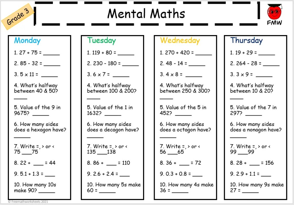 Grade 3 Number Worksheets | Free Worksheets | Printables