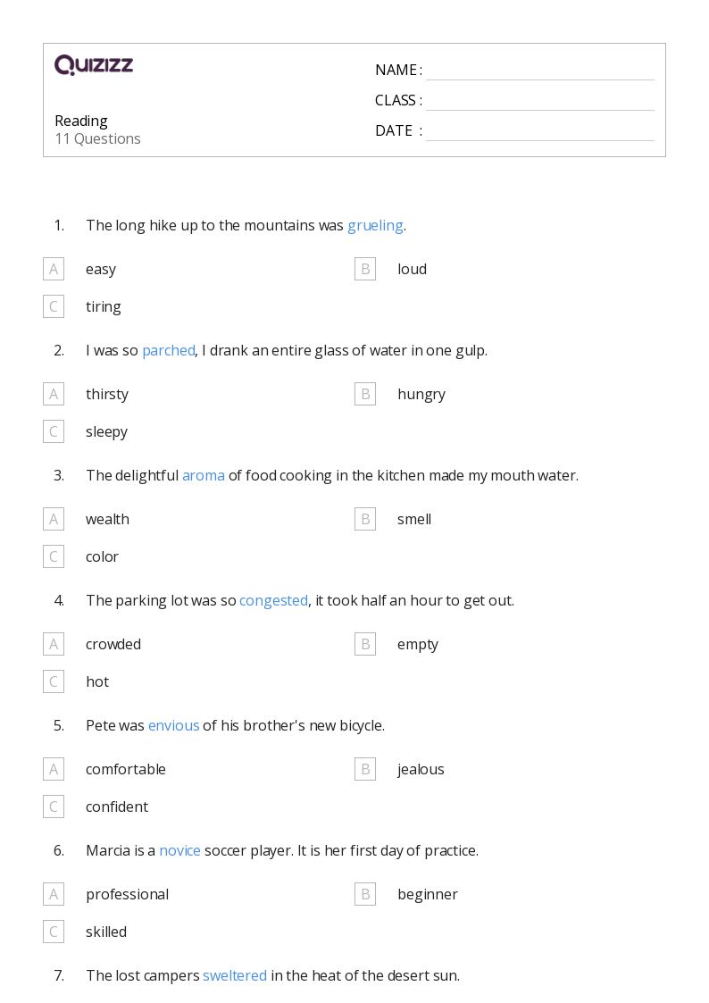 50+ Reading worksheets for 3rd Grade on Quizizz | Free &  Printable