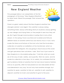 Reading Worksheets for 3rd Graders