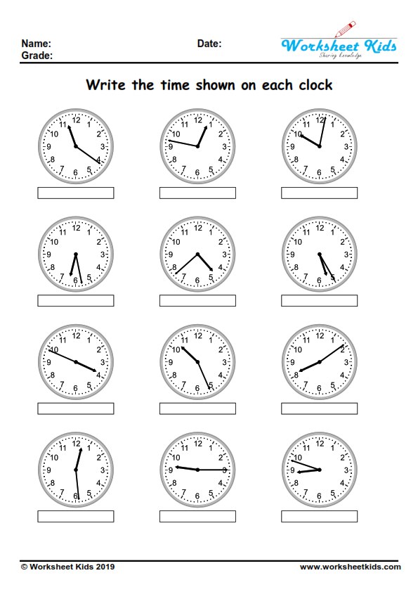 Digital and analog clock worksheets for kindergarten | 1st, 2nd ...