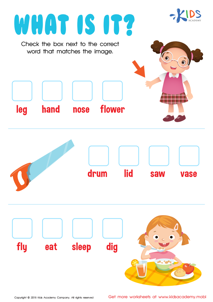 What Is It? Worksheet for kids