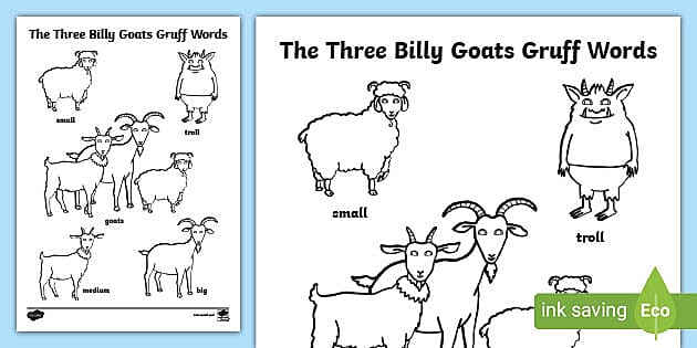three billy goats gruff worksheet