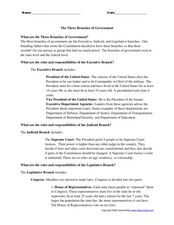 three branches of government worksheet answers