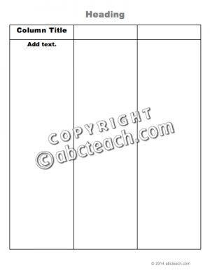 Graphic Organizer 3 Column Chart Printable Word Templates