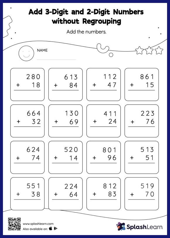 3-digit Addition Worksheets for 2nd Graders Online