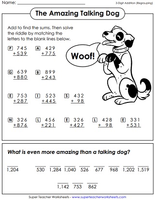 three digit addition worksheet free