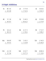 3-Digit Addition Worksheets