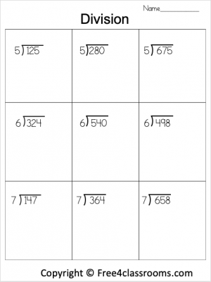 Division - 3 Digits by 1 - No Remainder Archives FREE and No Login ...