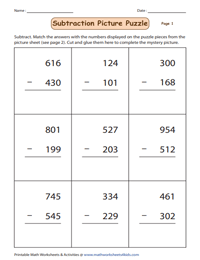 3-Digit Subtraction Worksheets