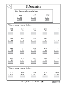 Subtraction practice #3 | 2nd grade, 3rd grade Math Worksheet ...