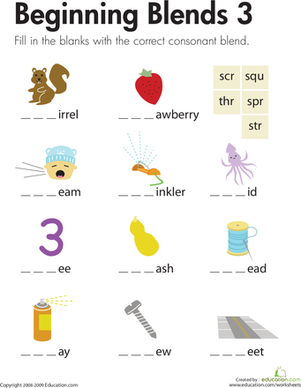 Beginning Blends 3 | Interactive Worksheet 