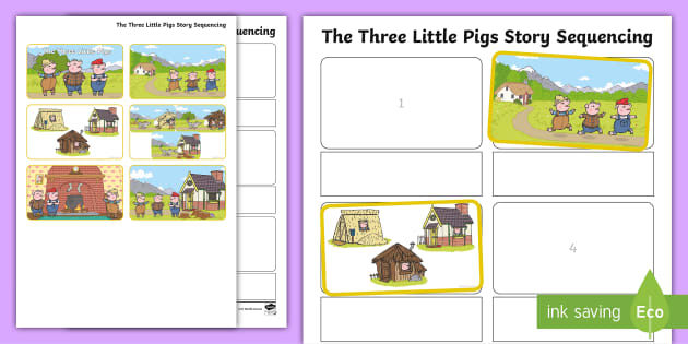 three little pigs sequencing worksheet