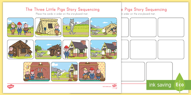 The Three Little Pigs Story Sequencing Activity - Twinkl