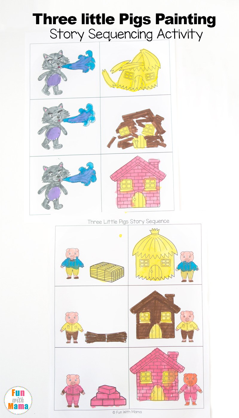 Free Three Little Pigs Painting Pages - Thrifty Homeschoolers