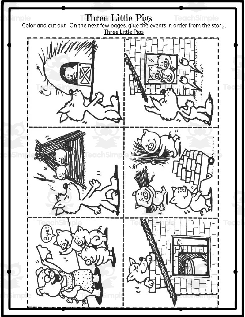The Three Little Pigs Sequencing Cards Bee Bots Educational Resources The Three Little Pigs Sequencing Cards Bee Bots Educational Resources