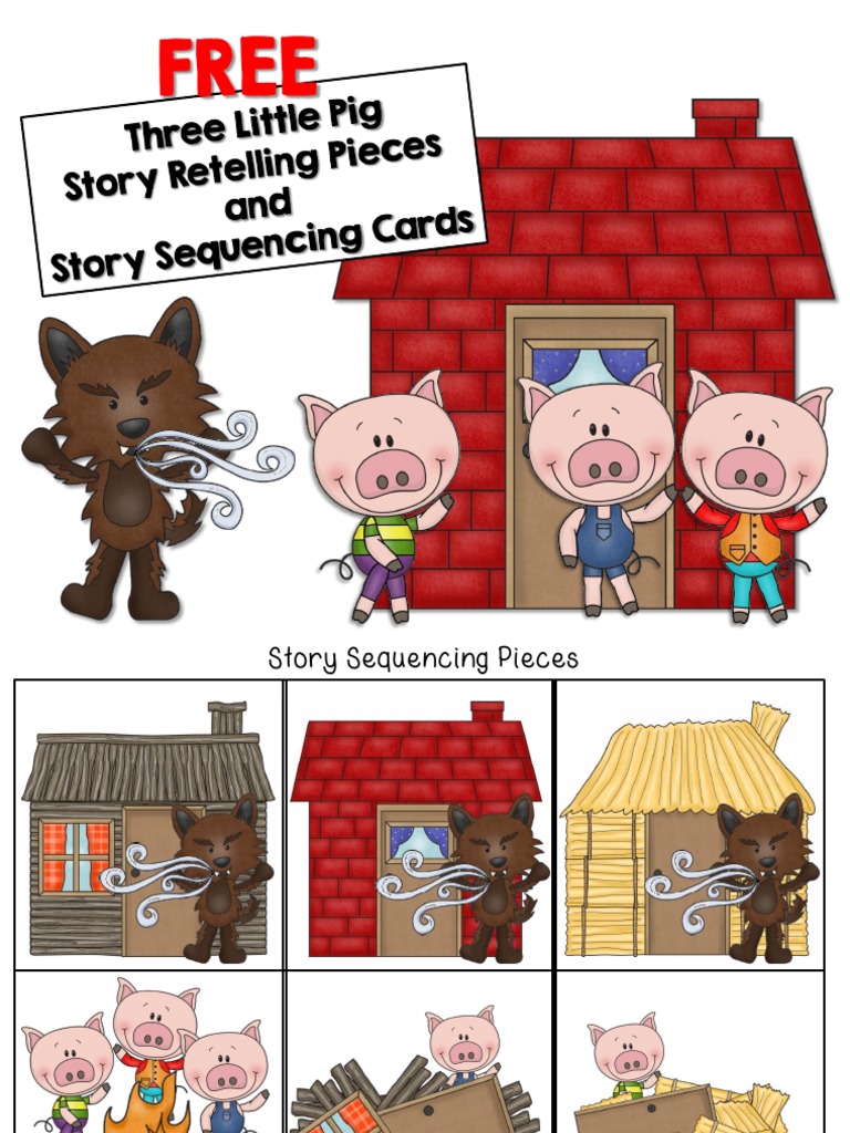 The Three Little Pigs Story Sequencing Cards teacher Made The Three Little Pigs Story Sequencing Cards teacher Made