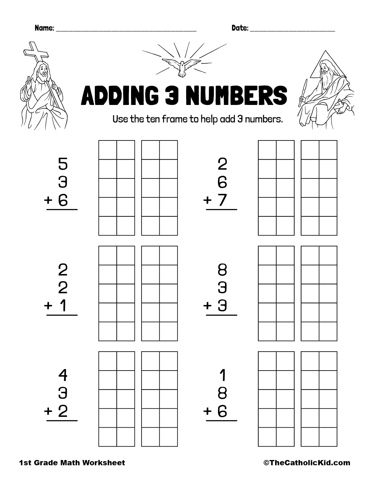 Adding 3 Numbers - TheCatholicKid.com