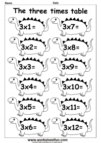 Times Table - 3 Times Table / FREE Printable Worksheets - Worksheetfun