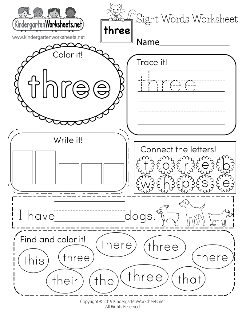 Basic Sight Words Worksheet - Free Printable, Digital, &  PDF