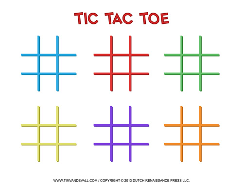 Tic Tac Toe Board Printable (Free PDF Templates)