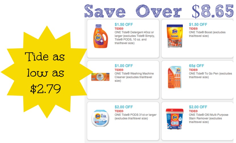 Tide Coupons &  DetergentDeal Starting at $2.79 Each