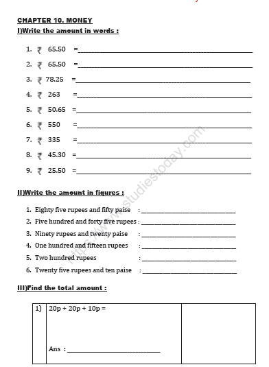 time and money worksheet for grade 2