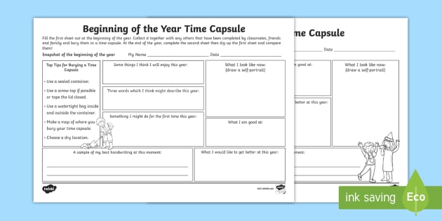 Time Capsule Worksheet | Time Capsule Ideas | Primary