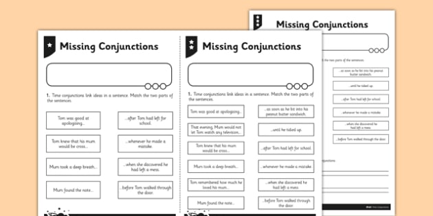 time connectives worksheet ks2