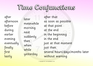 time connectives worksheet ks2