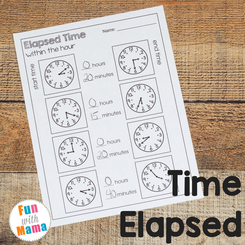 Elapsed Time Worksheets - Fun with Mama