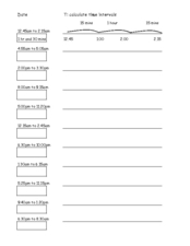 Calculate Time Intervals Worksheet for 3rd - 4th Grade | Lesson Planet