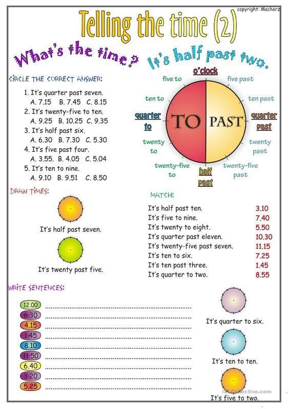 Telling the Time Worksheet | ✔️ ✔️ ✔️ ITTT
