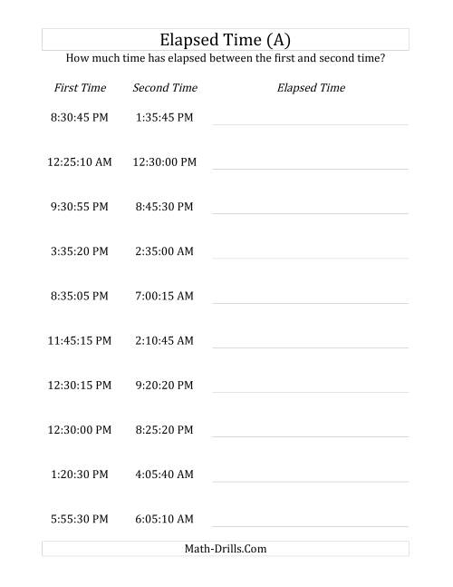 Elapsed Time up to 24 Hours in 5 Minute and 5 Second Intervals (A)