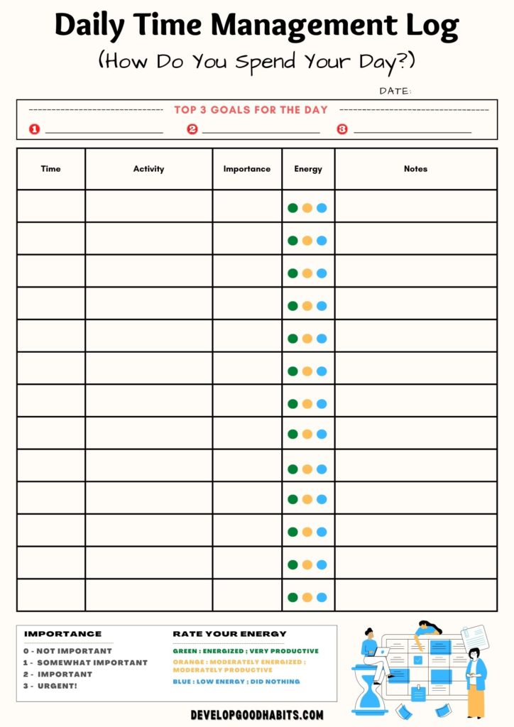 time management worksheet for college students