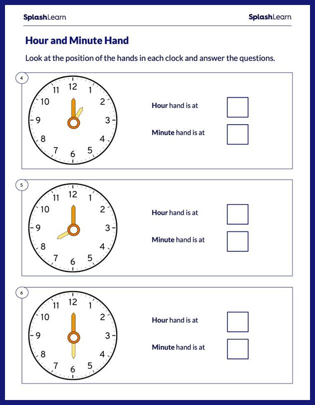 Time Worksheets for Kindergarteners Online - SplashLearn