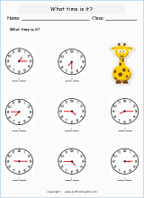 Telling time, calendars and time measurement math worksheets for ...